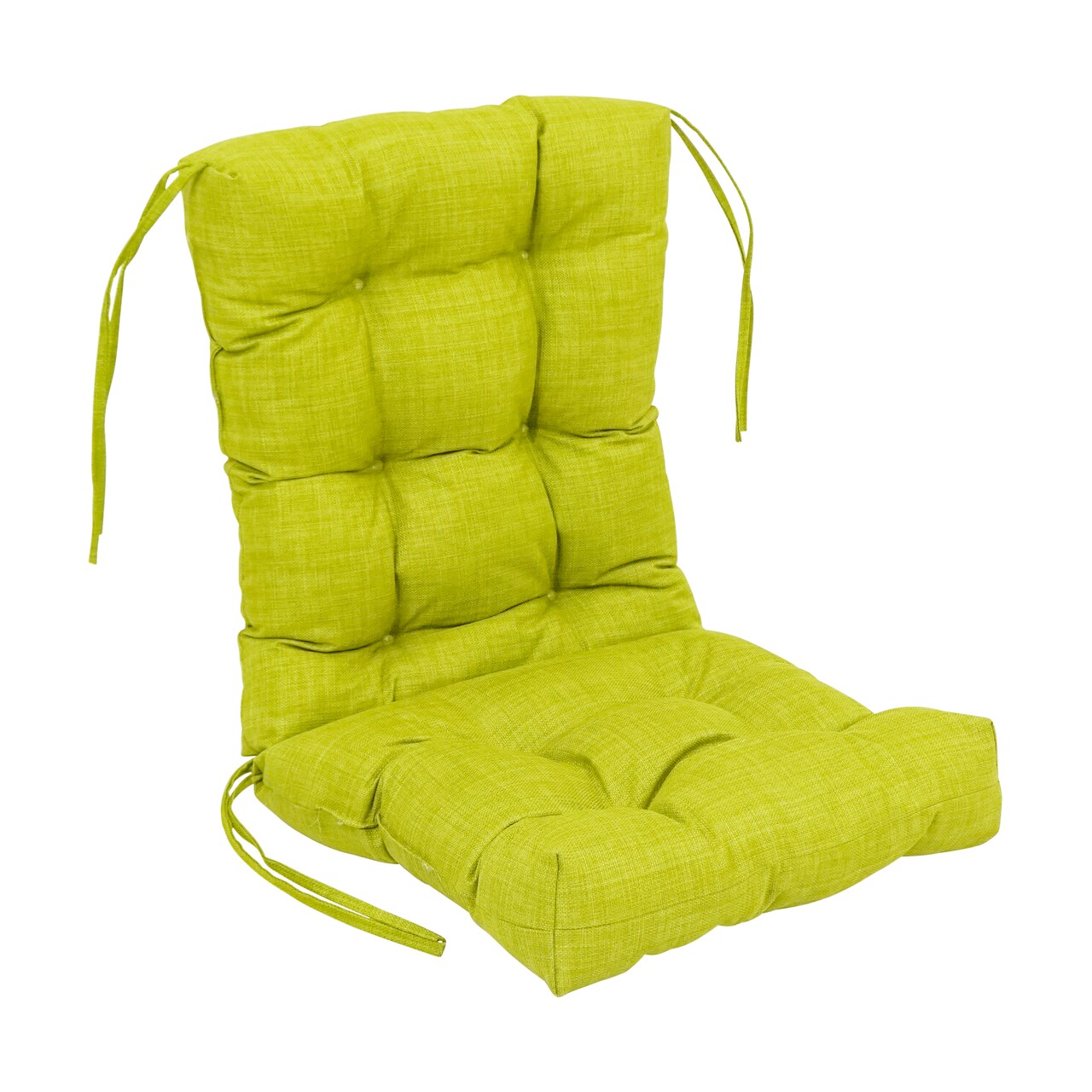 18-inch by 38-inch Spun Polyester Solid Outdoor Tufted Chair Cushion Green-Color